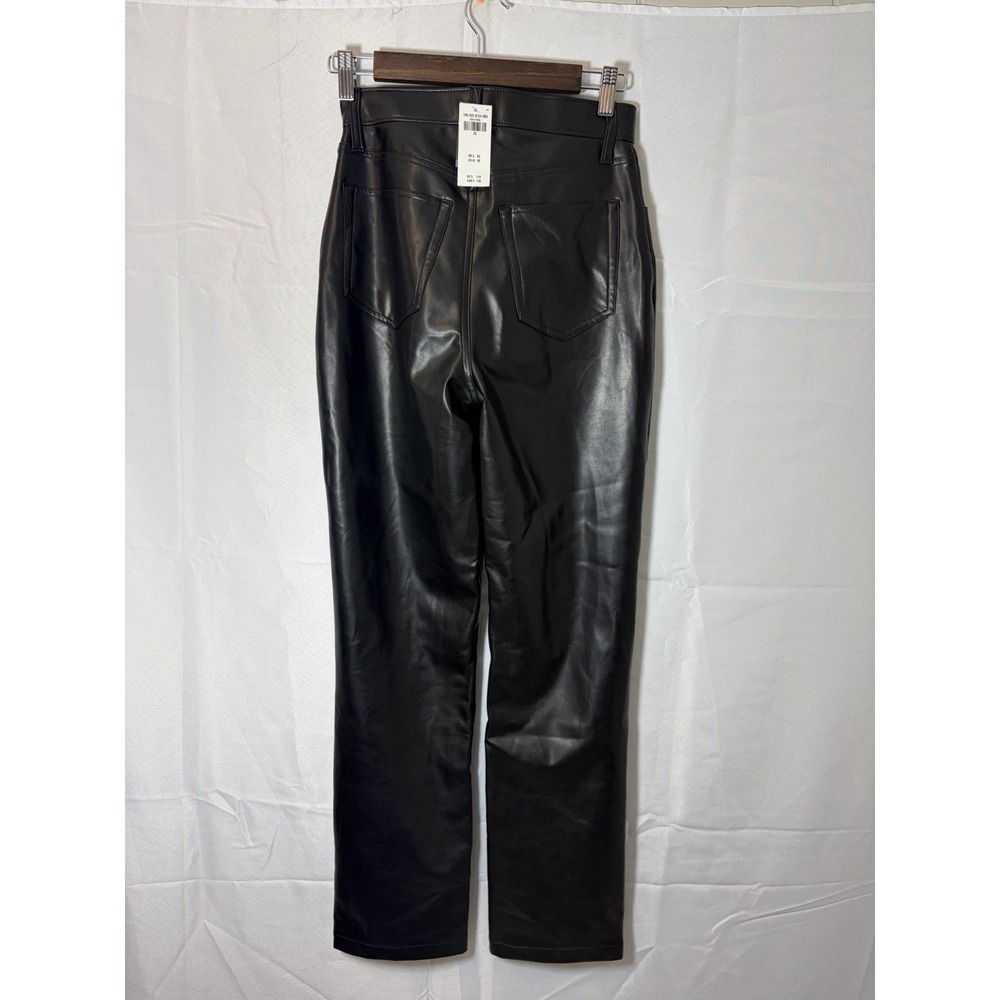 Abercrombie & Fitch Ultra High Rise Vegan Leather Pants 25/0R '90s Straight - Picture 6 of 16